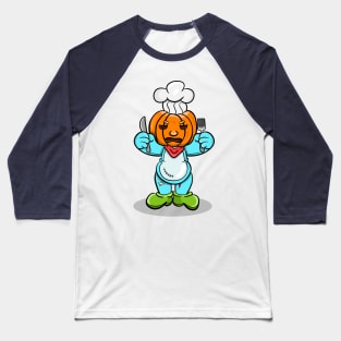 Monster Pumpkin Chef Baseball T-Shirt